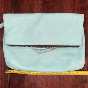 New Talbots teal fold over bag with wristlet strap